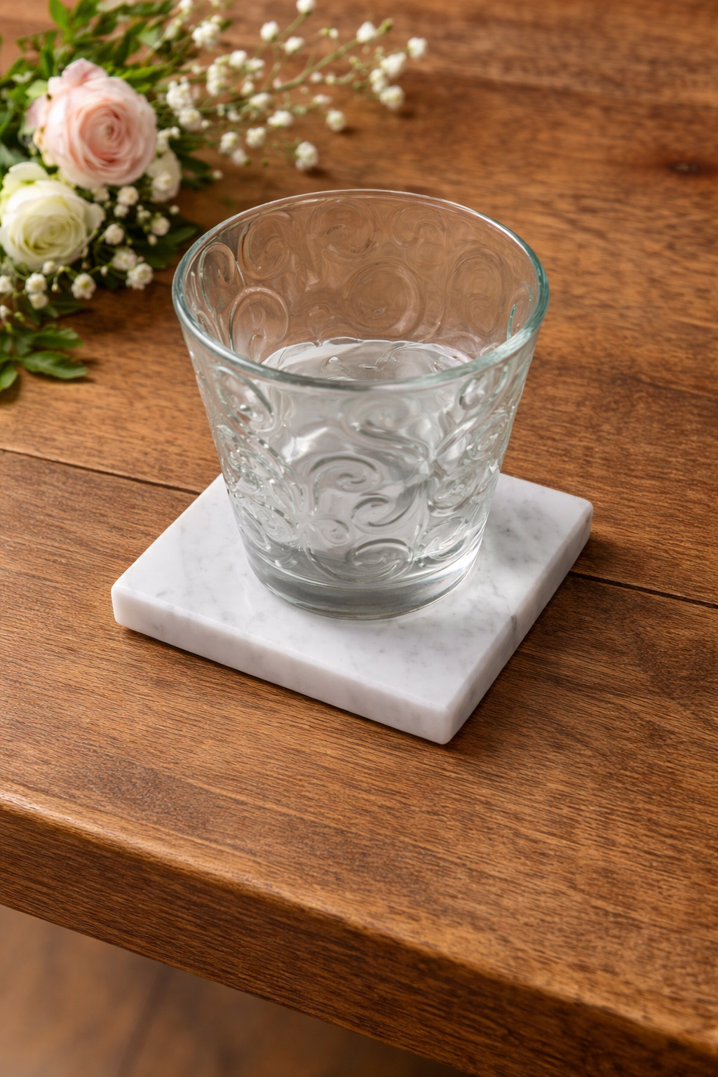 Sottobicchieri in marmo Bianco di Carrara - Pietra naturale lavorata a mano - Sottotazza minimal - Idea regalo
