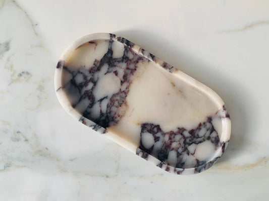 Vassoio in Marmo Naturale Calacatta Viola – Bianco con Venature Porpora – Eleganza nella Pietra, Regalo Perfetto per Matrimonio